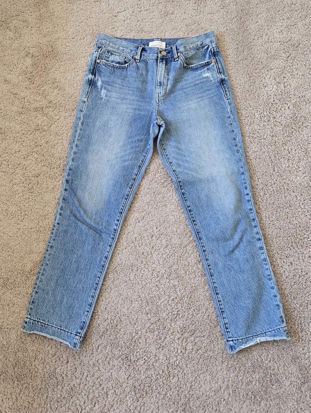 Habitual Denim Jeans Women's Size 27 Light Wash High Rise Straight Leg Cotton